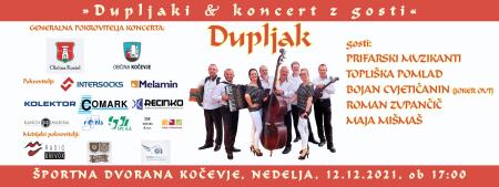Dupljaki&koncert z gosti sponzorji nedelja 12.12.2021
